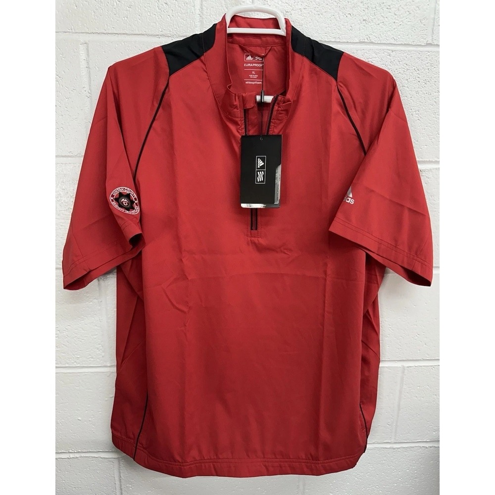 Adidas Golf 1/4 Zip Pullover Red Short Sleeve ClimaProof / Men's XL